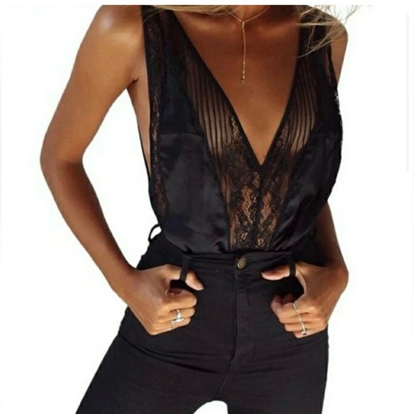 Tops - Lace V-Neck Bodysuit